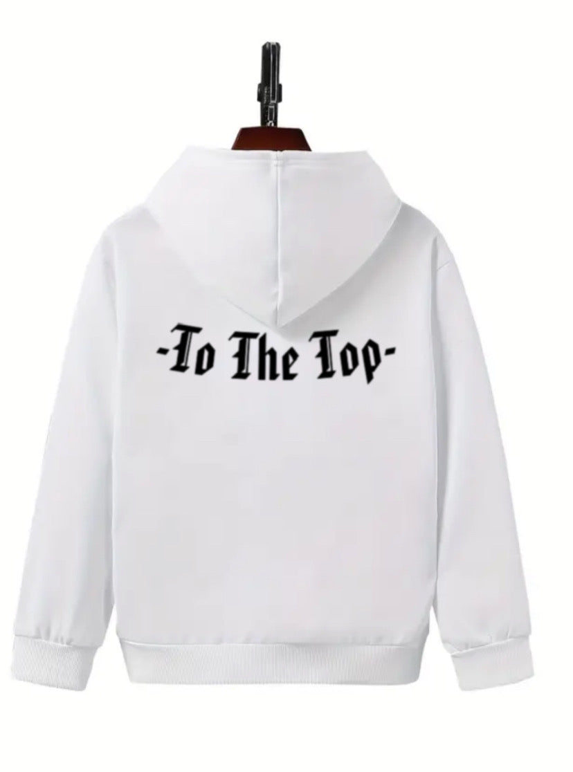 Youth Casual Hooded Sweatshirt, Polyester Blend, Solid Color, Long Sleeve, for Boys and Girls