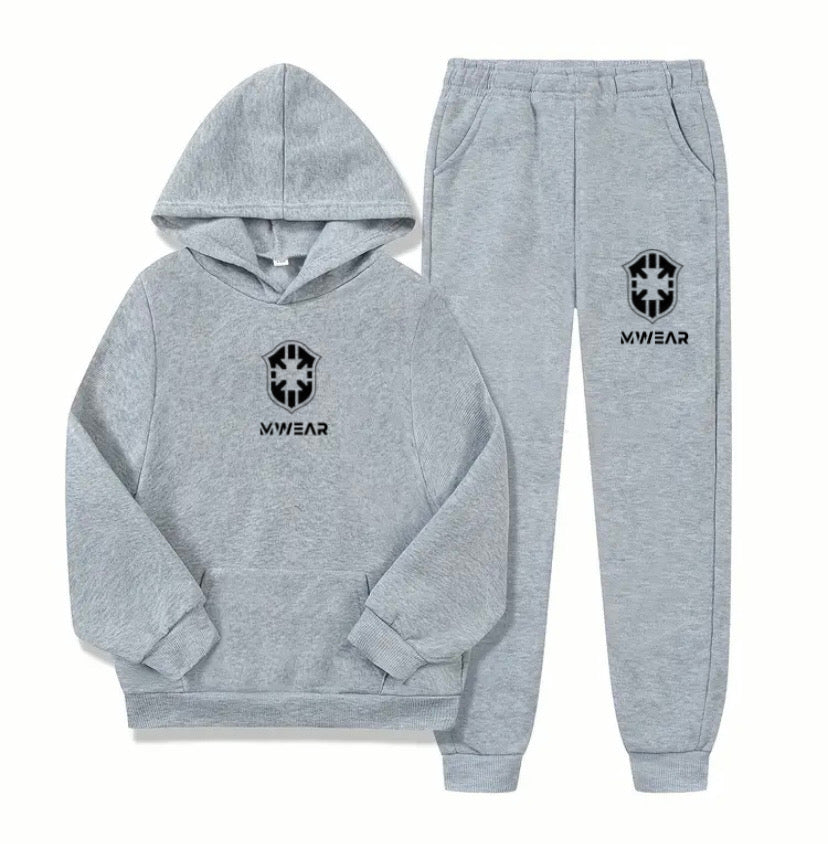 Unisex 2-piece Casual Set, Long Sleeve Hooded Sweatshirt And Jogger Pants